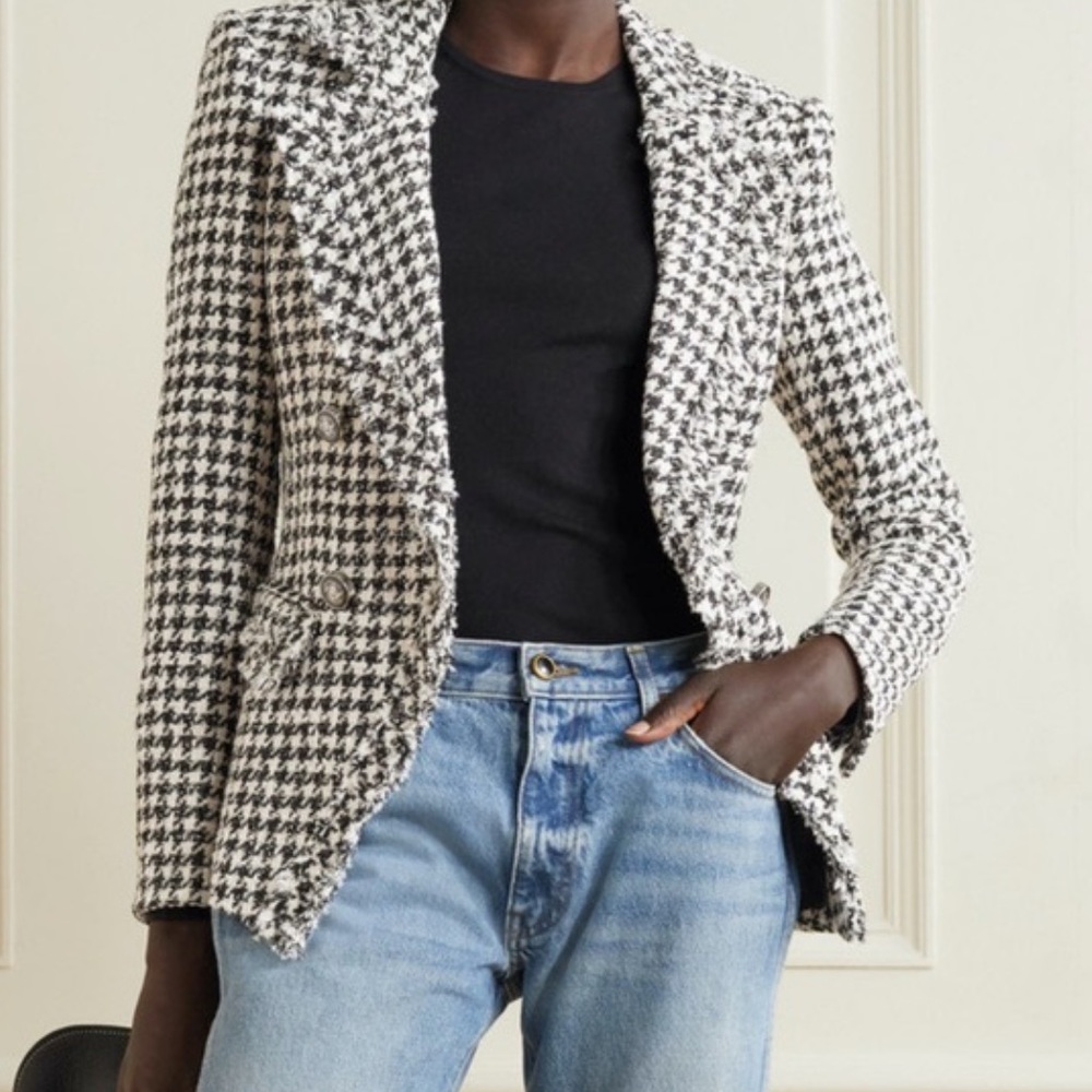 NWOT 🤍🖤 Veronica Beard Tweed Houndstooth Blazer Jacket